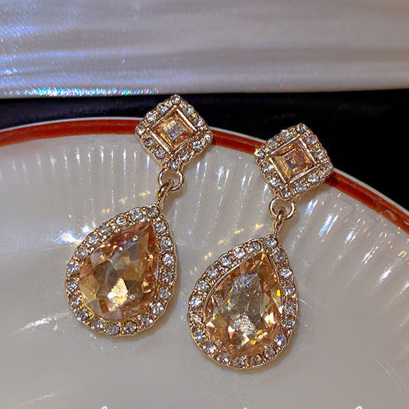 Wholesale Retro Zircon Drop Earrings Women's All-match Earrings